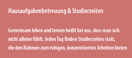 Hausaufgabenbetreuung & Studierzeiten